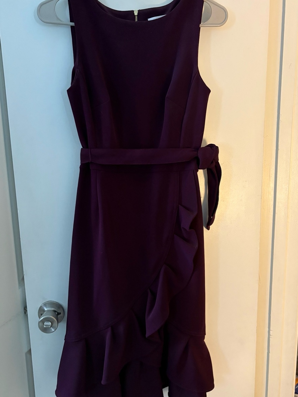 Calvin Klein Sleeveless Midi Dress in Plum